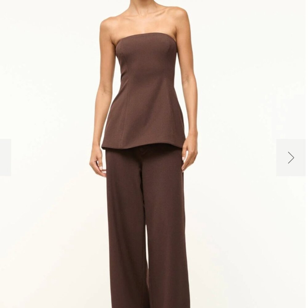 NWT STAUD SILVIA TOP DARK CHOCOLATE